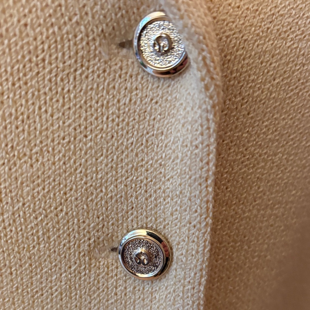 St. John Yellow Blazer with Button Detail. Size 12. - Picture 4 of 10